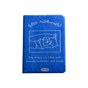 三年二班 线条小狗笔记本可爱高颜值加厚A6活页本可拆卸本子A5工作日记本2025年新款可平摊手账记事本女生款