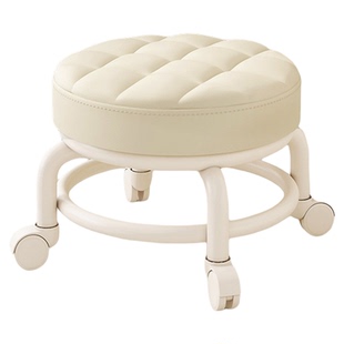 万向轮小凳子家用矮凳带靠背板凳客厅滑轮移动带娃坐凳儿童换鞋凳