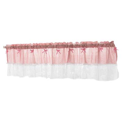 经典格子北欧简约厨房咖啡帘成品穿杆小窗帘清新方格蕾丝短帘半帘