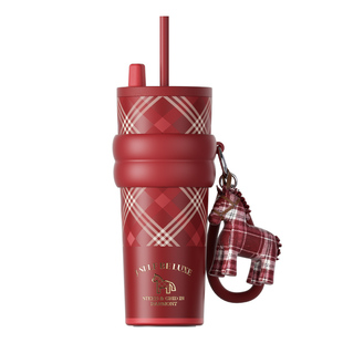 世大家马年保温杯2026新年礼物红色本命年水杯男女高颜值吸管杯子