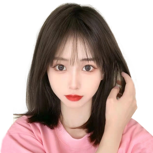 美禾真发bobo锁骨发空气感全头套