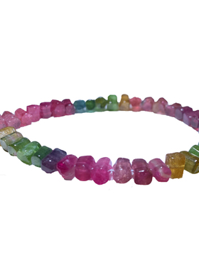 天然西瓜碧玺随形手链送礼饰品女