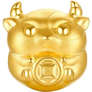 周六福黄金转运珠定价女抱财3d硬金手串马本命年十二生肖蛇礼物