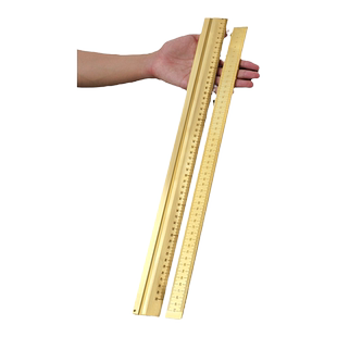 加厚铜尺黄铜书法尺镇纸镇尺戒尺智能激光毛笔书法打格无痕神器直尺50cm一米金属尺子直尺铜尺子礼物可刻字