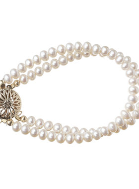 天然淡水小珍珠手链女法式复古