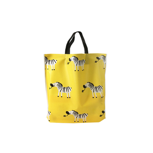 黄色斑马磨砂手提袋服装店袋子童装店袋子胶袋批发购物袋定制LOGO