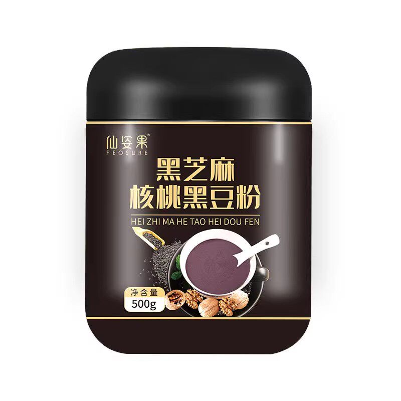 黑芝麻核桃黑豆粉红枣黑米山药黑小麦奇亚籽燕麦粉代餐仙姿果正品