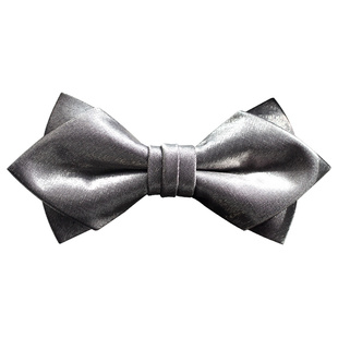 领结婚礼男深灰色高档闪亮新郎伴郎纯手工纯色领花伴手礼bowtie