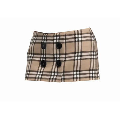 高质量格纹半身裙S码辣妹英伦格