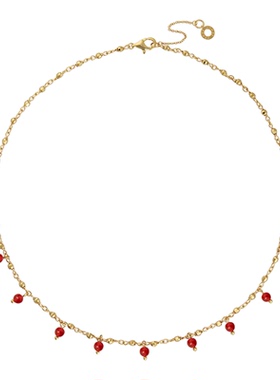 HERBE合璧 留光彩宝红玛瑙款项链叠戴链毛衣链日常时尚百搭通勤女