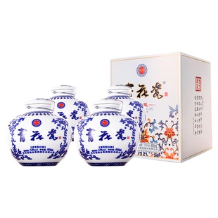 杏花村青花瓷珍藏坛酒53度清香型白酒整箱纯粮酒礼盒官方旗舰店