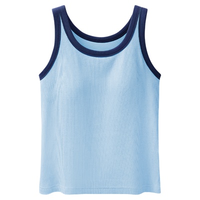 松山棉店打底罗纹背心自带胸垫女