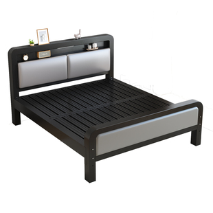 铁艺床双人床1米8家用铁架床1米5出租房用加厚不锈钢床单人铁床架