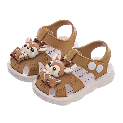 儿童包头凉鞋夏季男女童百搭防水宝宝可爱防滑卡通沙滩防踢学步鞋