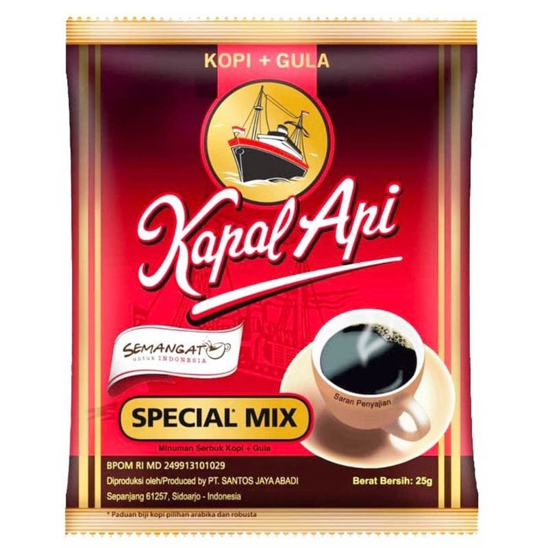 火船牌KAPAL API印尼二合一咖啡23gx20包无奶460克办公室提神冲泡