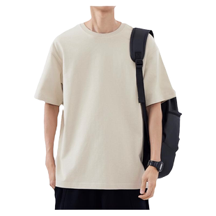 hansca三本针300g重磅纯棉短袖t恤男士夏季2024新款半袖宽松上衣