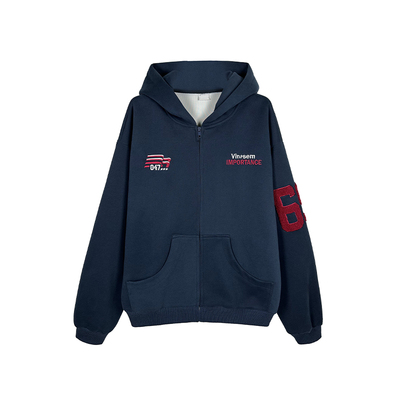 F383美式复古刺绣迷彩连帽卫衣