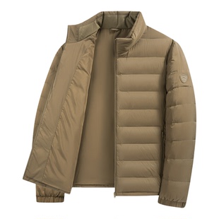 鸭鸭冬季轻薄秋羽绒服男士短款休闲男士外套薄款立领排骨羽绒服男