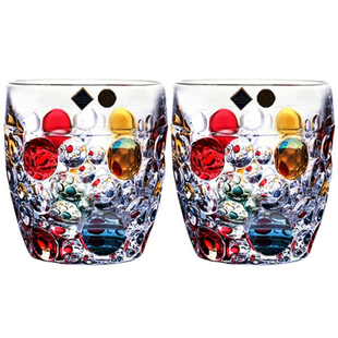 捷克BOHEMIA进口水晶玻璃炫彩色XO威士忌烈酒杯洋酒杯果汁水杯子