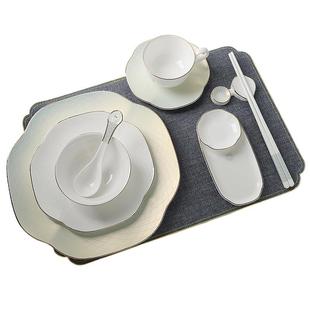 新中式高端骨瓷五星酒店专用餐具摆台套装会所LOGO订制|翠羽青鸾