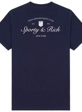 [奢享价]Sporty&Rich 男女同款美式学院风时尚字母印花短袖T恤