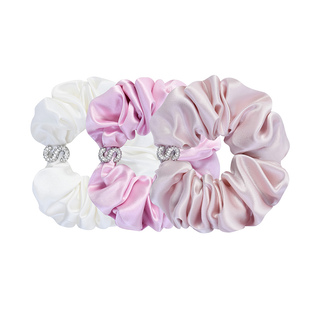 SILKY MIRACLE真丝S镶钻发圈组合装 桑蚕丝大肠头花发饰高级感