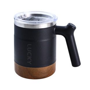 304不锈钢马克杯家用水杯办公室男女款咖啡杯轻奢泡茶杯带盖杯子