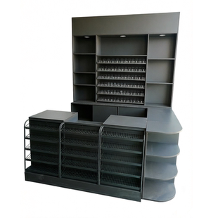 定制简约商用收银台药店前展示烟柜板材框架烟酒柜便利店店铺货架