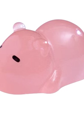 微景观夜光趴趴水豚公仔造景摆件