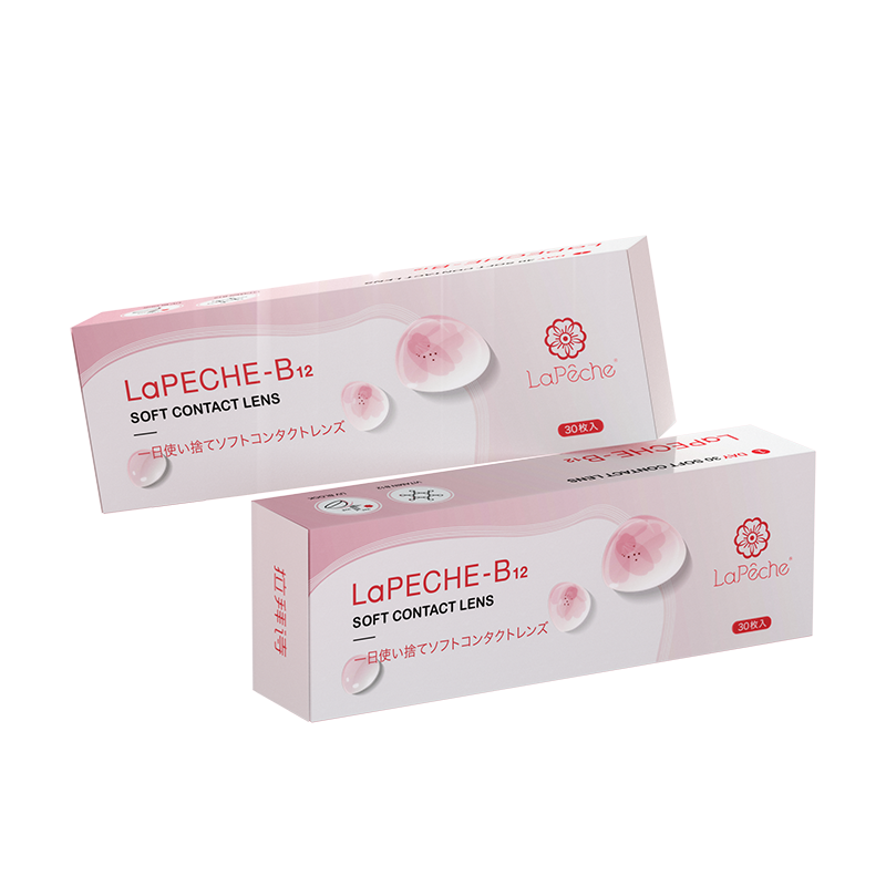 【自营】lapeche拉拜诗小粉片日抛女水信玄饼隐形眼镜30片*3盒
