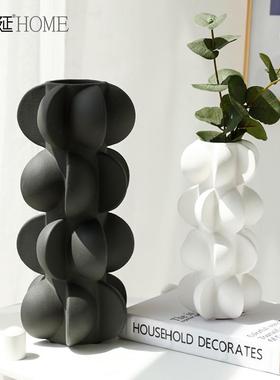 北欧现代简约不规则艺术陶瓷花瓶摆件客厅干花插花样板房装饰花器