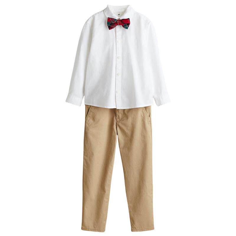 HM童装儿童男童套装3件式夏季礼服正装衬衫长裤1166989