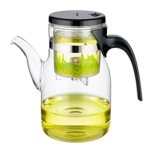 金灶明尊E-07飘逸杯泡茶壶耐高温玻璃茶壶304不锈钢内胆一键按压