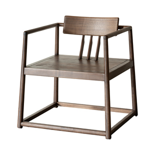 新中式实木圈椅三件套黑胡桃木太师椅禅意茶室主人椅子官帽椅围椅