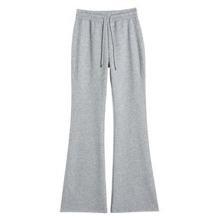 2025新款黑色微喇叭裤女春秋小个子秋冬加绒宽松休闲卫裤运动裤子