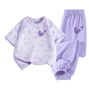 真维斯女童夏装套装2026新款儿童夏季运动服洋气女孩防晒短袖薄款