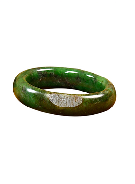 和田玉碧玉籽料手镯黄皮菠菜绿