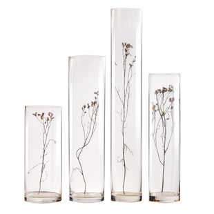 醒花容器透明玻璃花瓶大号直筒圆筒瓶水培花器富贵竹客厅家居装饰