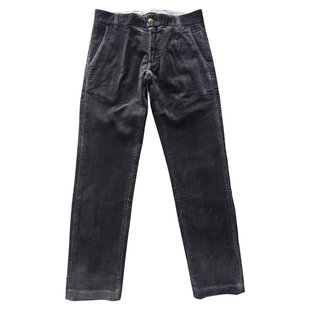 HYDROGEN灯芯绒直筒长裤男黑色休闲裤美式复古高弹力