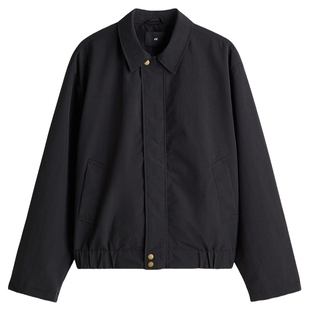 HM男装夹克春季拉链宽松版型工装尼龙户外外套1300731