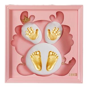 宝宝手足印泥手脚印胎毛发纪念品相框新生婴儿童满月百天周岁礼物
