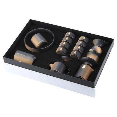 陶明堂黑陶渐变功夫茶具