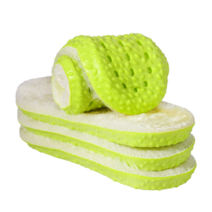 适用于儿童小黄鸭鞋垫冬季保暖羊毛加绒加厚小孩运动女童男童软底