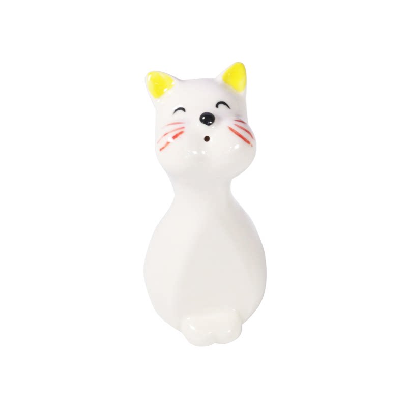 卡通可爱陶瓷猫咪摆件家居装饰品桌面工艺品白色小猫造型装饰摆件