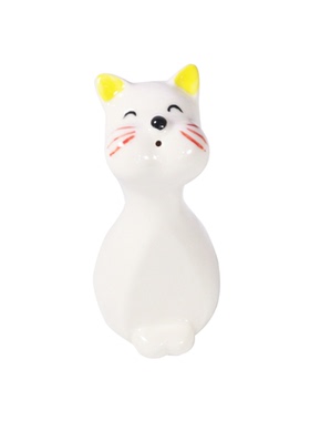 卡通可爱陶瓷猫咪摆件家居装饰品桌面工艺品白色小猫造型装饰摆件