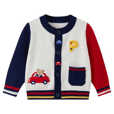【抗静电】PawinPaw卡通小熊童装26年新款男宝宝儿童针织开衫毛衣