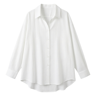 宋慧乔同款衬衫韩代同款M0IA白色衬衫韩系极简松弛感乔妹纯棉上衣