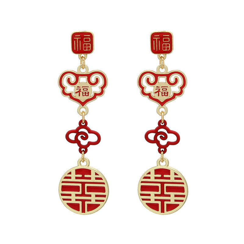 春节耳钉新婚敬酒新年耳饰