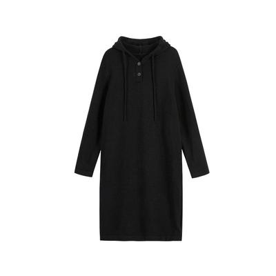 轩日复古连帽休闲连衣裙