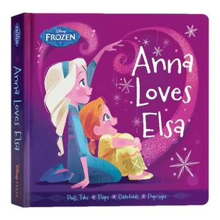 迪士尼 冰雪奇缘安娜爱艾莎 立体机关操作书 英文原版绘本 Frozen Anna Loves Elsa 纸板书 亲子阅读 Disney Press 童话故事